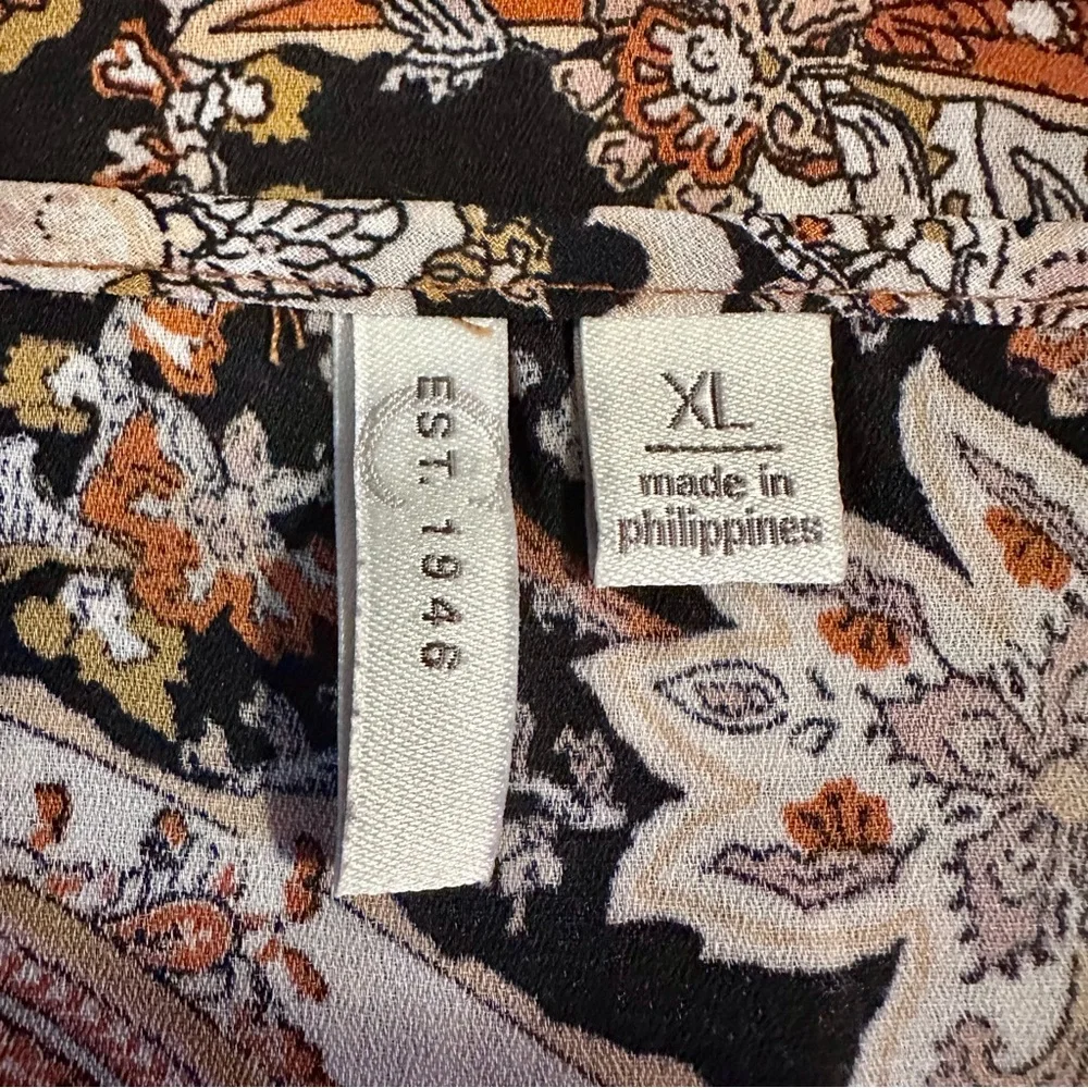 Cato Paisley Print Women's Top Diagonal High-Low Size XL - Picture 7 of 8